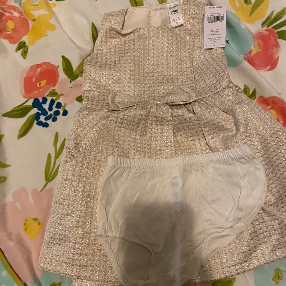 Cream Formal Dress For Baby Girl